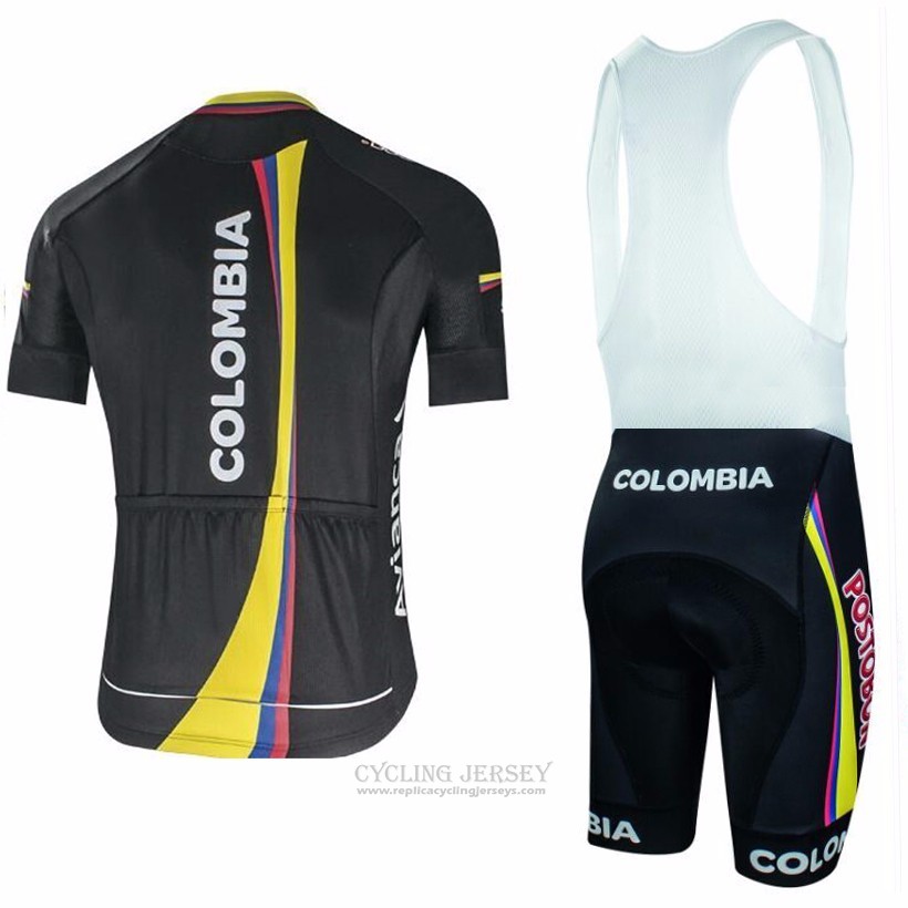 2017 Cycling Jersey Colombia Black Short Sleeve and Bib Short